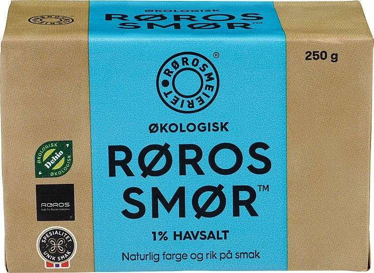 Røros smør 1% havsalt, økol.  250g