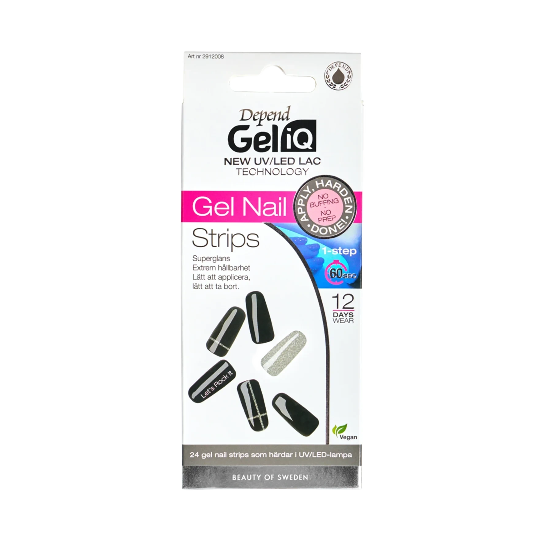Depend Gel iQ Gel Nail Strips Semi Cured 008 Let's Rock It