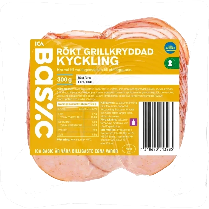 Kyckling Rökt Grillkryddad 300g ICA Basic