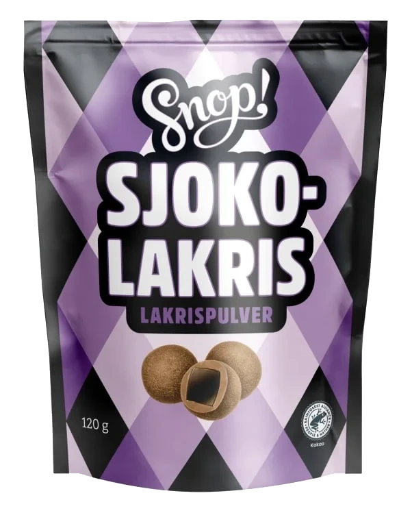 Sjoko-lakris m/lakrispulver 120g Snop