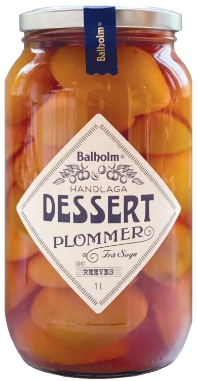 Hermetiserte Dessertplommer Frå Sogn i 1l Glas