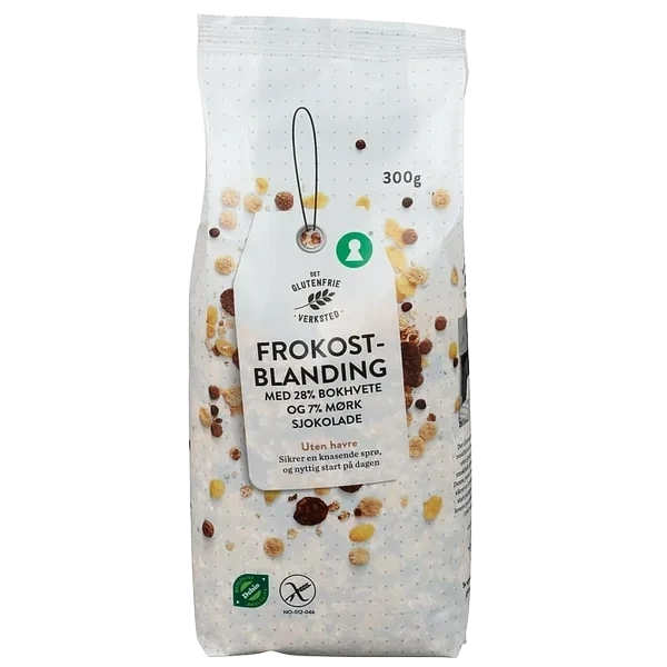 Frokostblanding med Bokhvete og Mørk Sjokolade 300g Detglutenfrieverksted