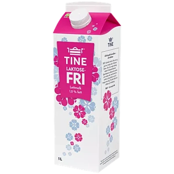 Laktosefri Lettmelk 1,0 % Fett 1 Liter Tine