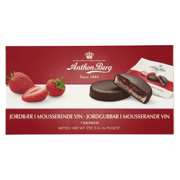 Anthon Berg Jordbær i Musserende Vin 220g