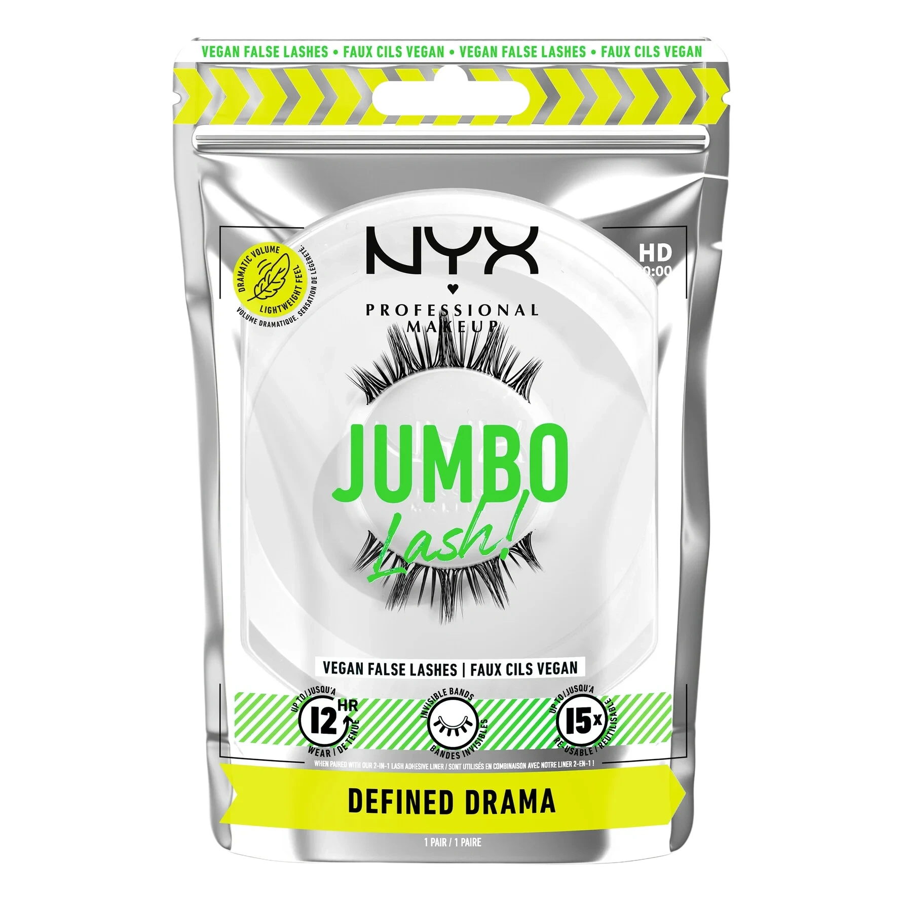 NYX PROFESSIONAL MAKEUP Jumbo Lash! Vegan False Lashes 8 Defined Drama