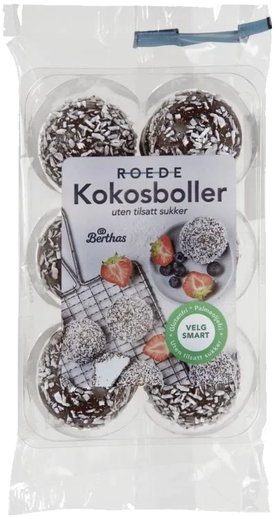 Kokosboller u/Sukker 6pk Berthas