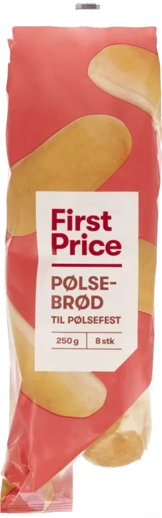 Pølsebrød 8stk 250g First Price