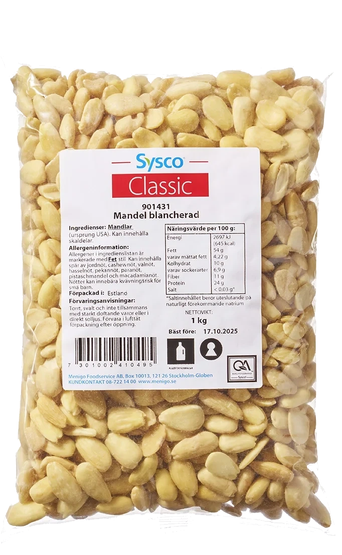 Mandel blancherad