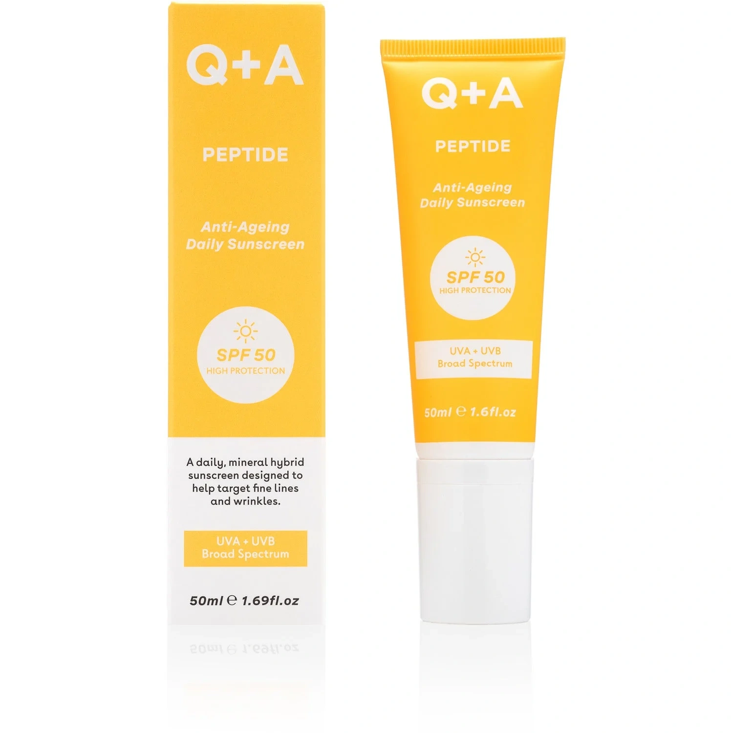 Q+A Peptide Renewing Face Sunscreen SPF 50