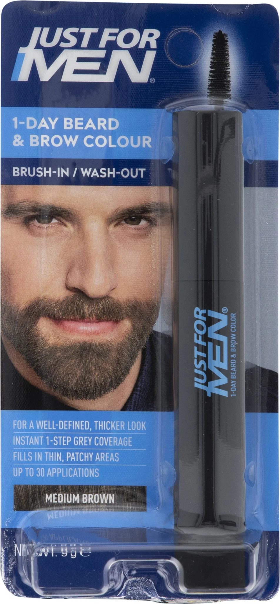 1-DAY BEARD & BROW COLOUR, MEDIUM BROWN