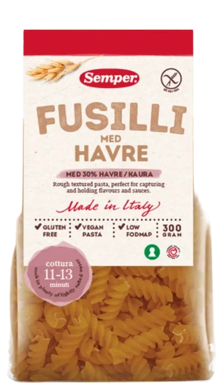 Fusilli med Havre Gl.Fri 300g Semper