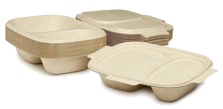 Boks shield bagasse 2rom brun 600/300ml   50stk