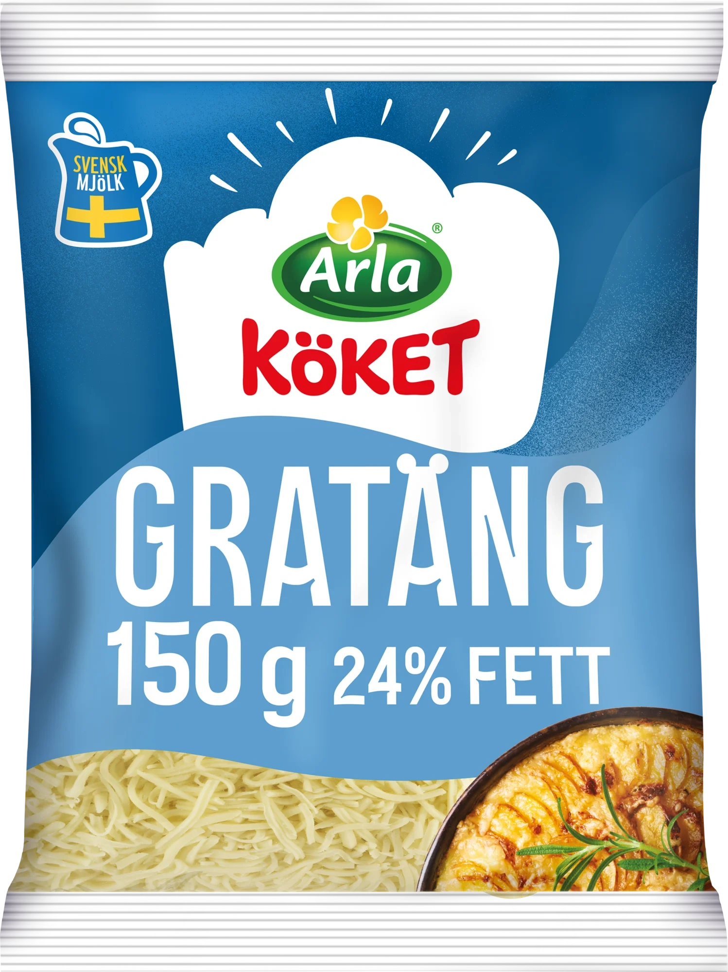 Riven ost gratäng 24% 150 g