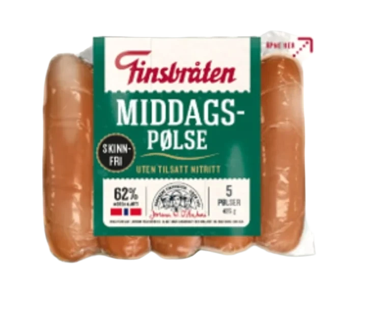 Middagspølse Skinnfri 425g Finsbråten