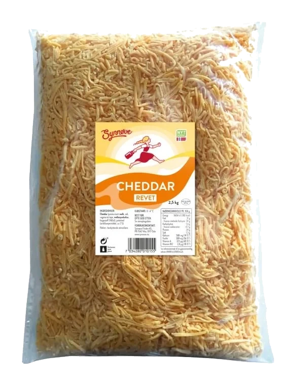 Cheddar revet, norsk  2,5kg