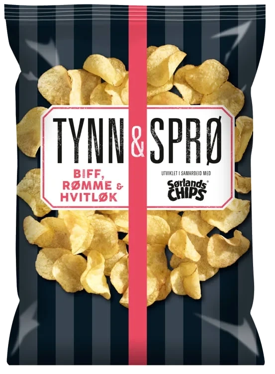 Tynn&Sprø Chips Biff&Rømme 150g Sørlandschips