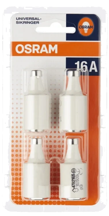Sikringer 16a 4stk Osram