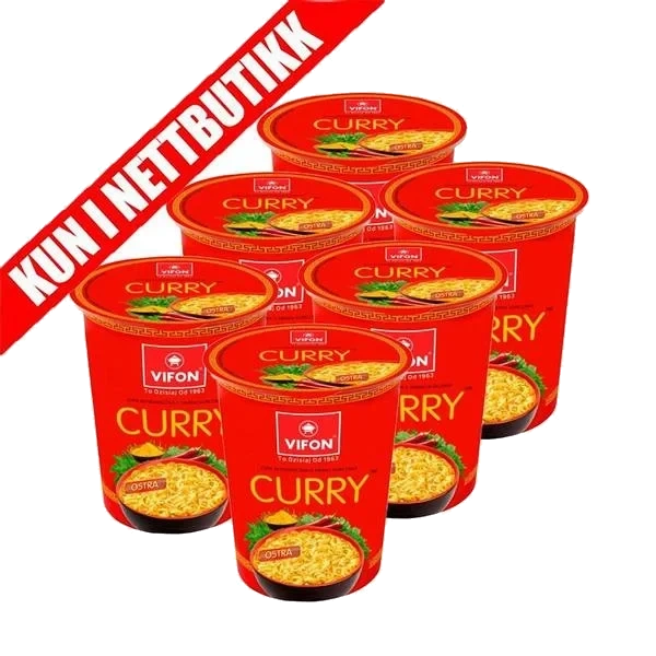 Koppnudler med Curry Kyllingsmak (Brett 6 stk x 60g)