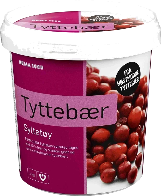 Rema 1000 tyttebærsyltetøy 1kg