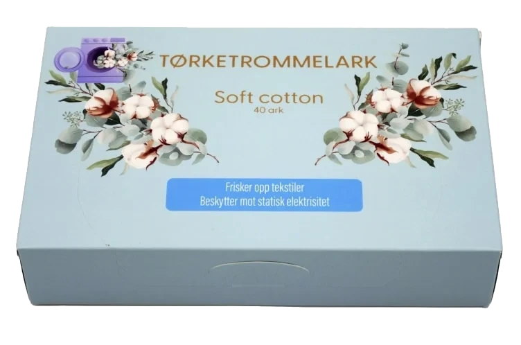 Tørketrommelark Soft Cotton 40stk