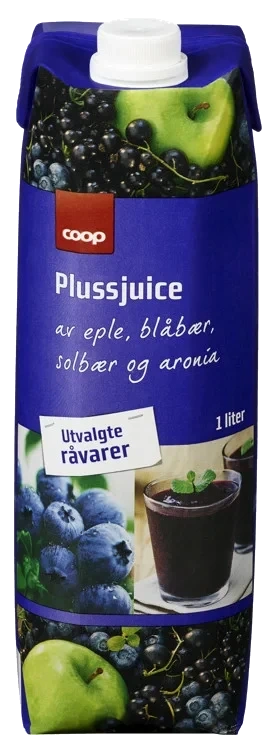 Coop pluss blåbær/aronia  juice 1l