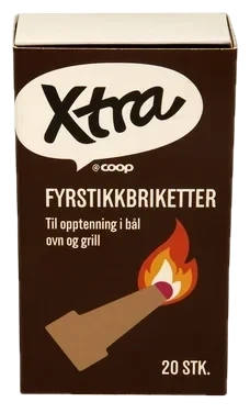 Fyrstikkbriketter 20stk X-tra
