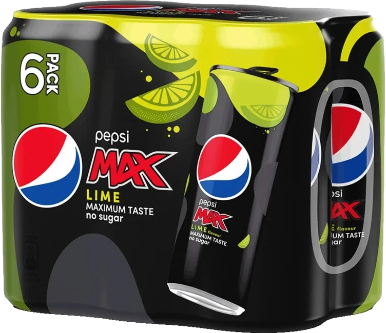 Pepsi Max Lime 0,33lx6 boks Sleek