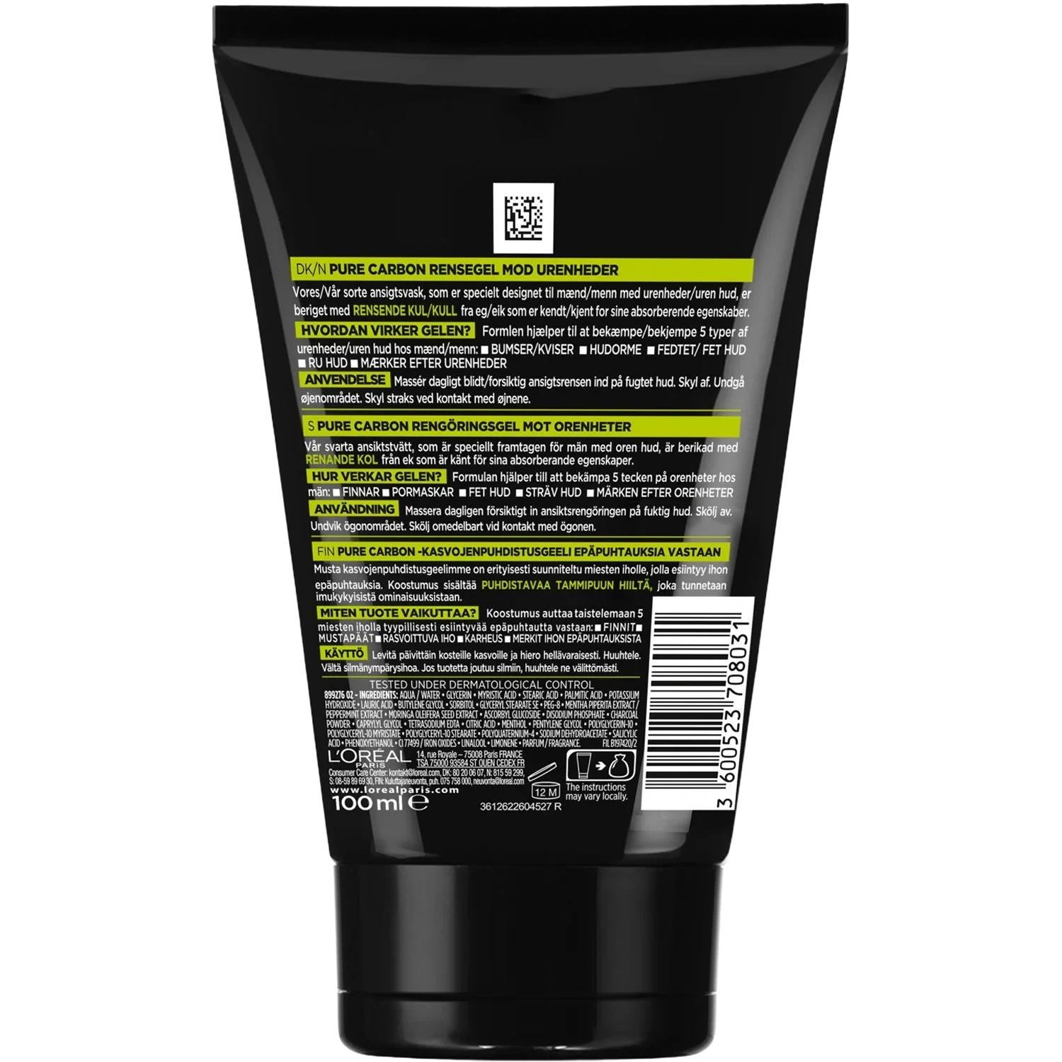 Men Expert Pure Charcoal Clean 100ml