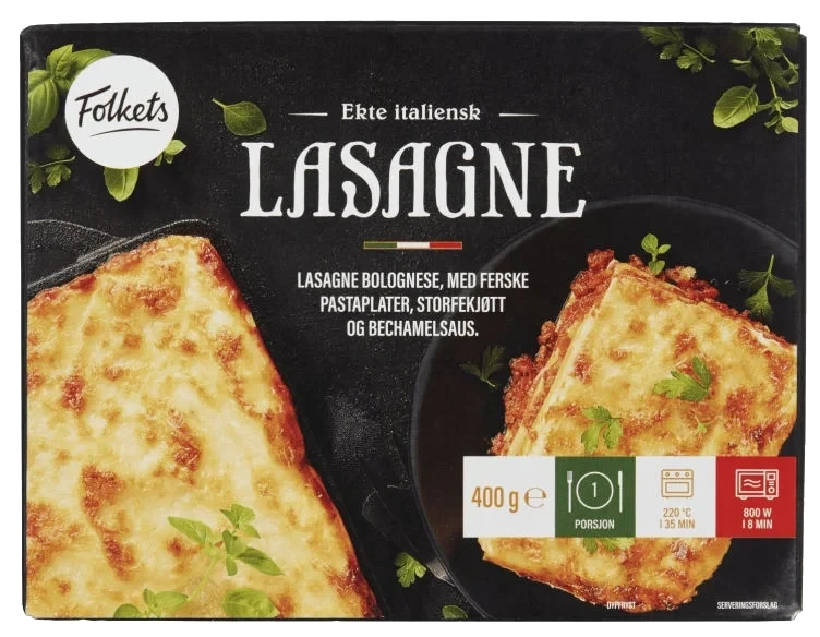 Lasagne 400g Folkets