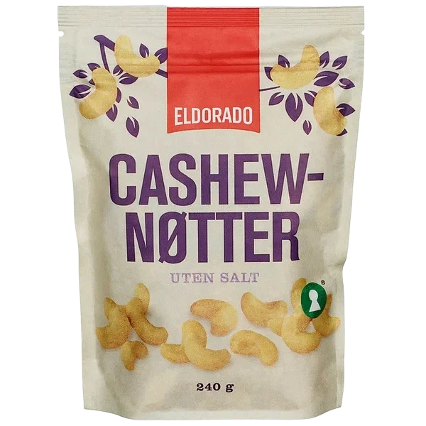 Cashewnøtter u/salt 240g Eldorado