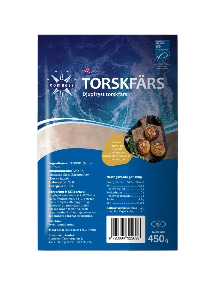 Torskfärs 450gr MSC