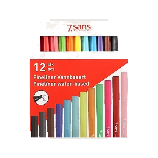 Fineliner Vannbasert 12-pk