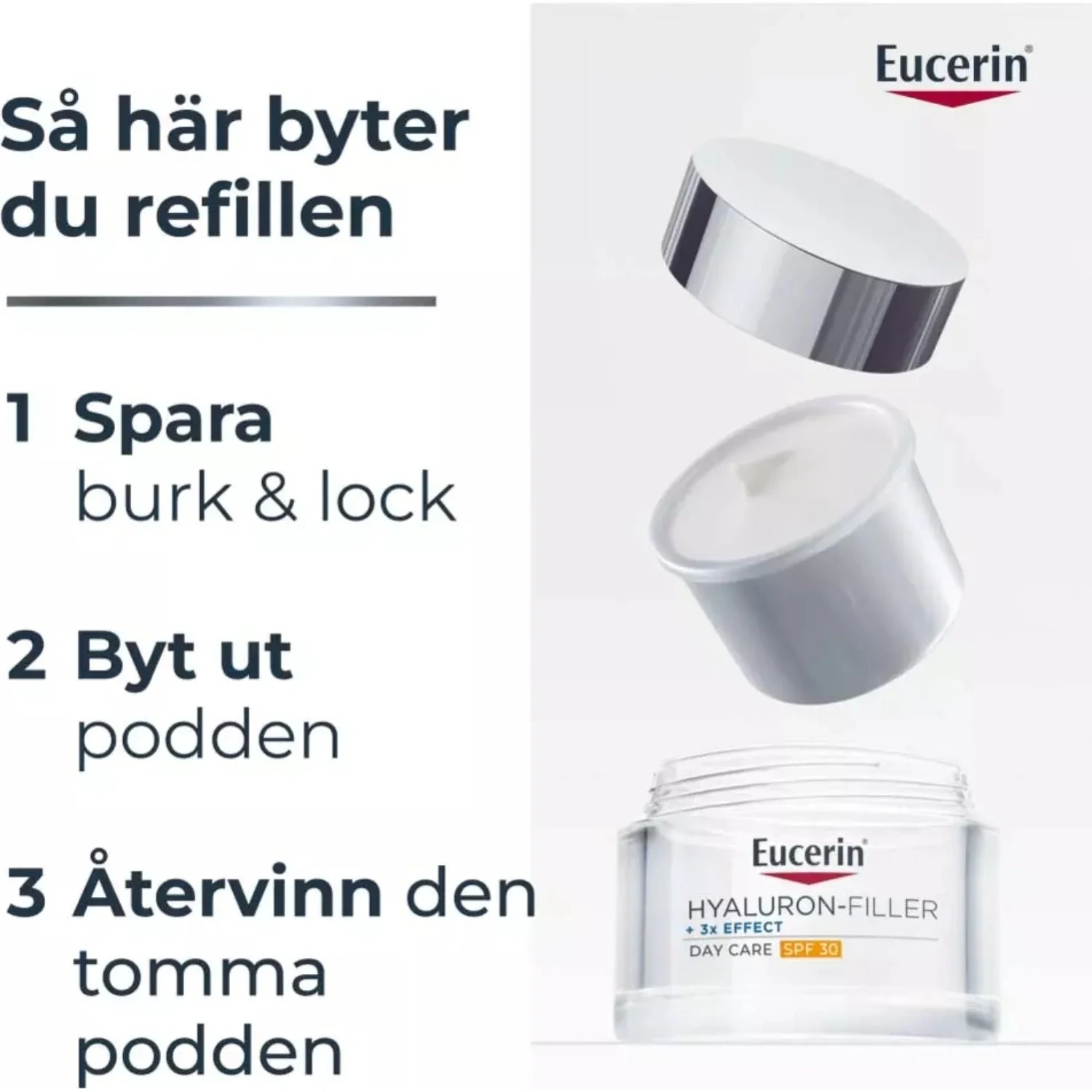 Eucerin Hyaluron-Filler +3x dagkrem SPF30 refill 50 ml
