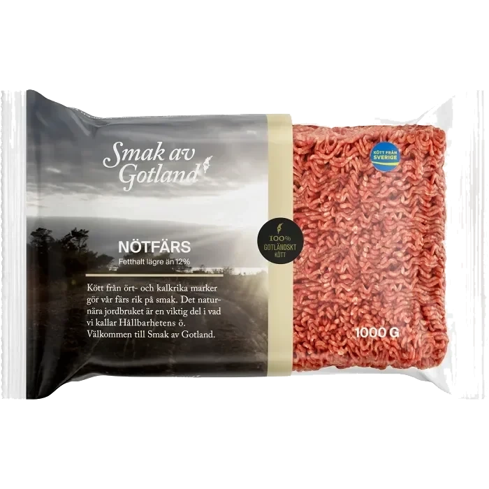 Nötfärs Färsk 12% 1kg Smak av Gotland