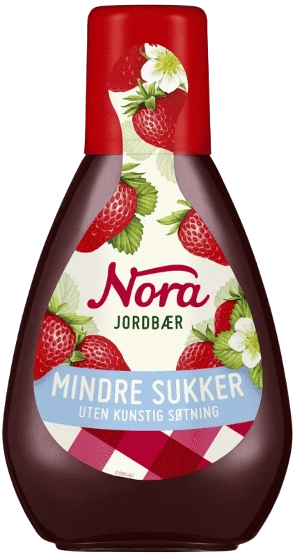 Jordbærsylt Lett Squeezy 400g Nora