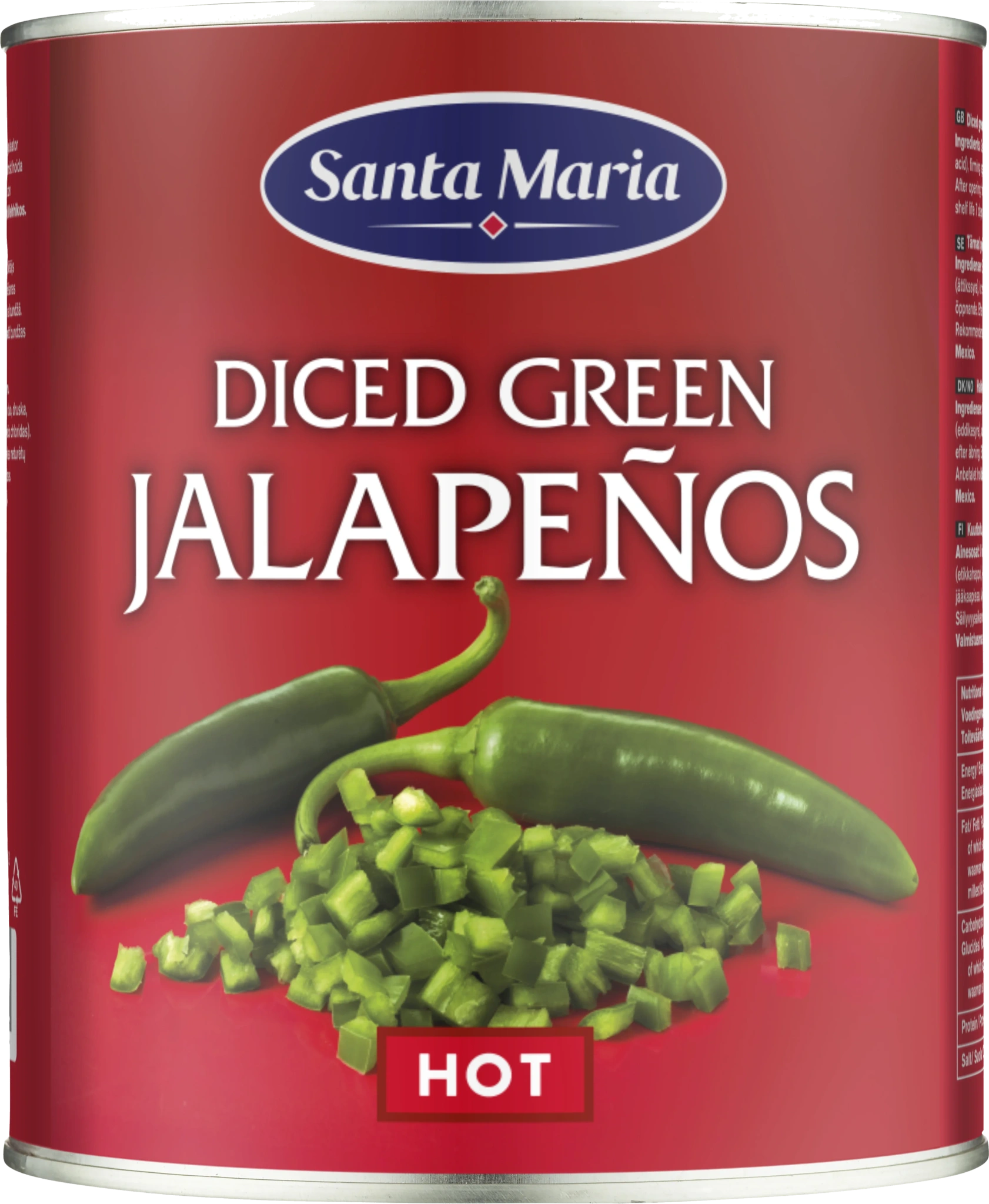 Diced green jalapenos