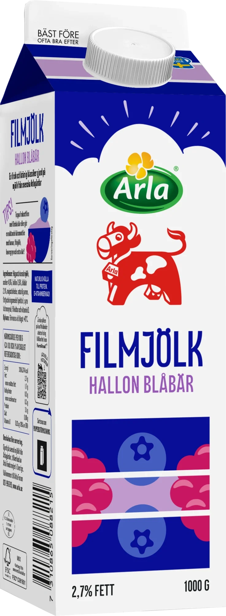 Filmjölk blåbär / hallon 2.7%