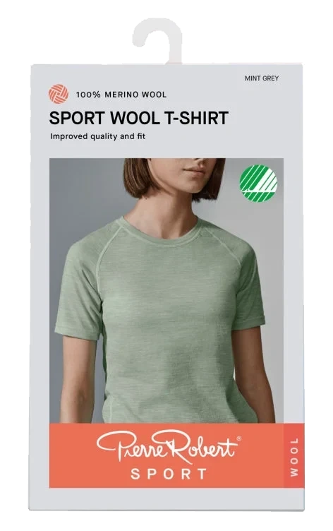 Wool T-Shirt Mint Grey L Pierre Robert