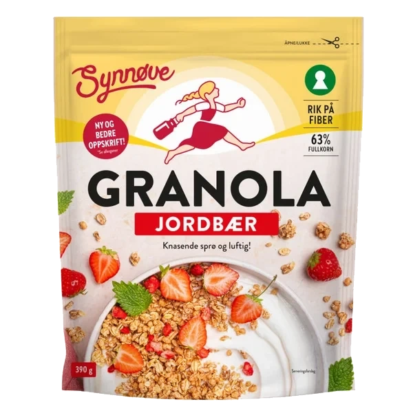 Granola Jordbær 390g Synnøve