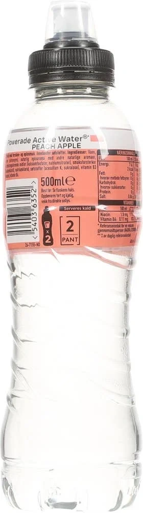 Powerade Active water Peach apple