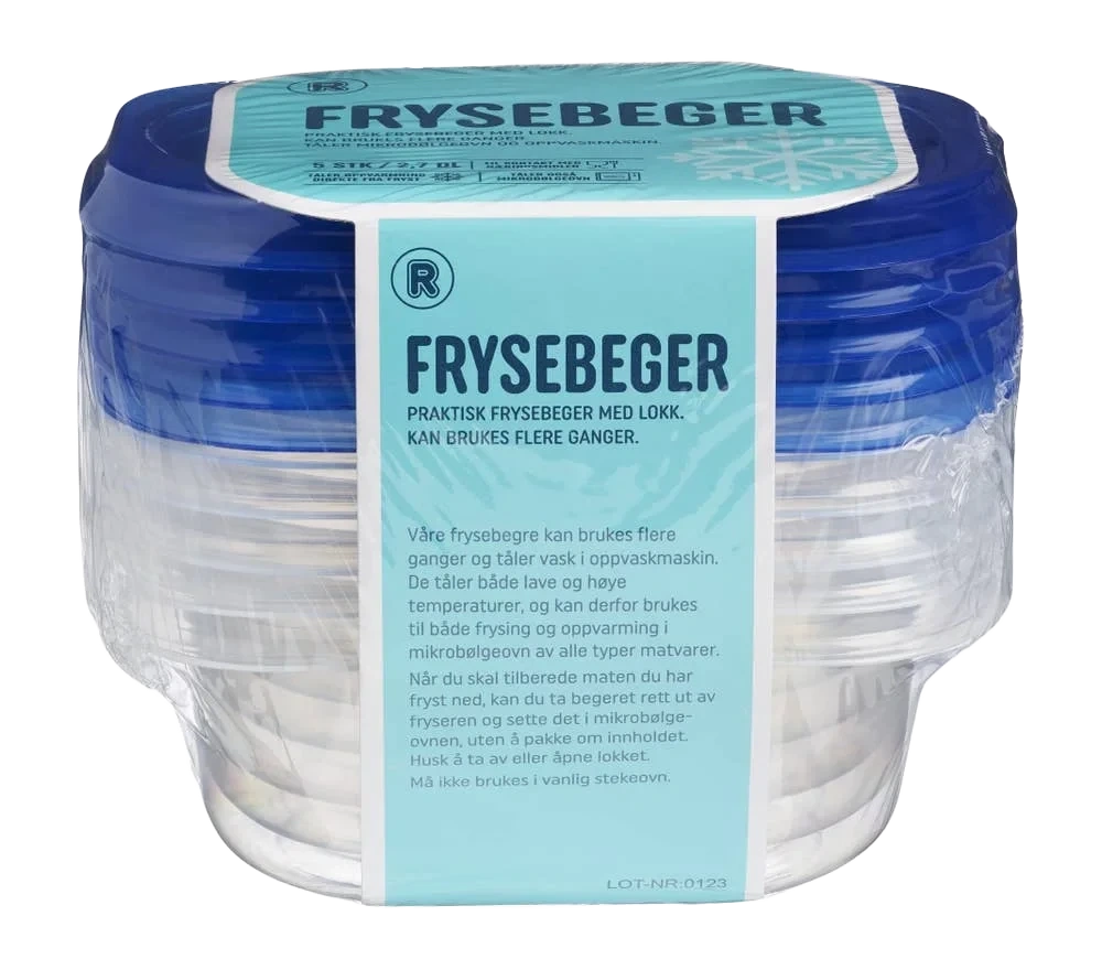 Frysebeger 3 dl, 5 stk