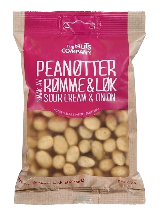 Peanøtter coatede- rømme og løk 150g