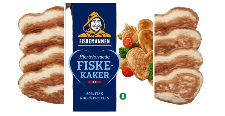 Fiskekaker Hjerte 660g Fiskemannen