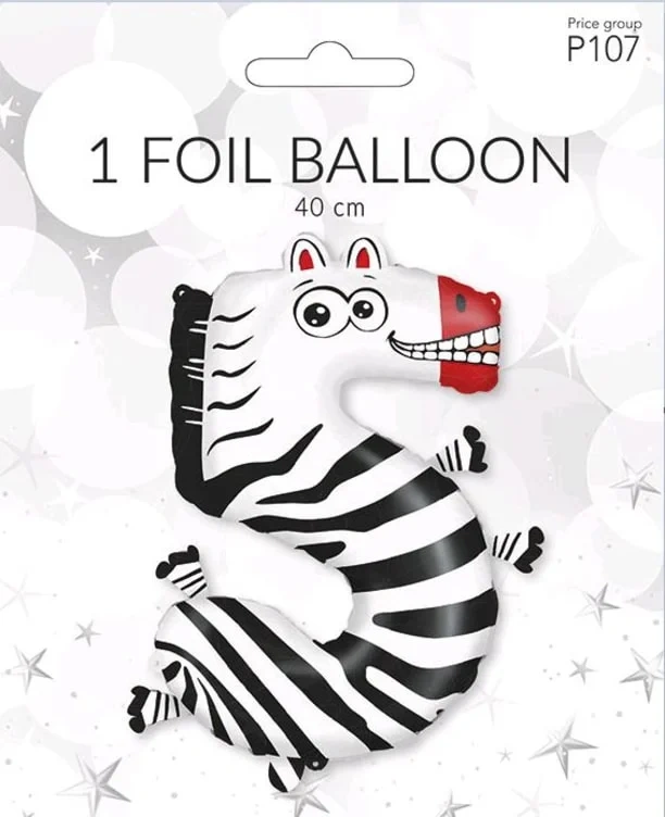 Folieballong Dyr Siffer 5 40cm