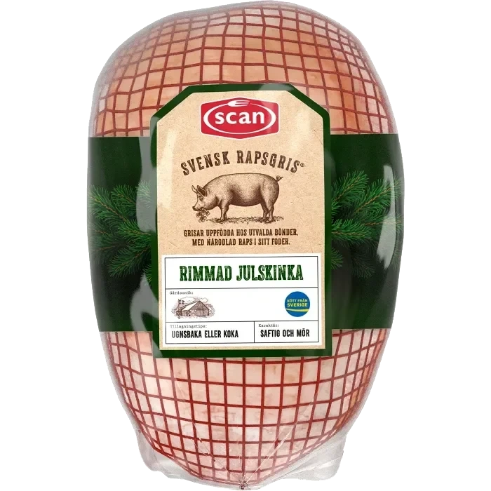 Julskinka Färsk Rapsgris Rimmad ca 3,6kg Scan