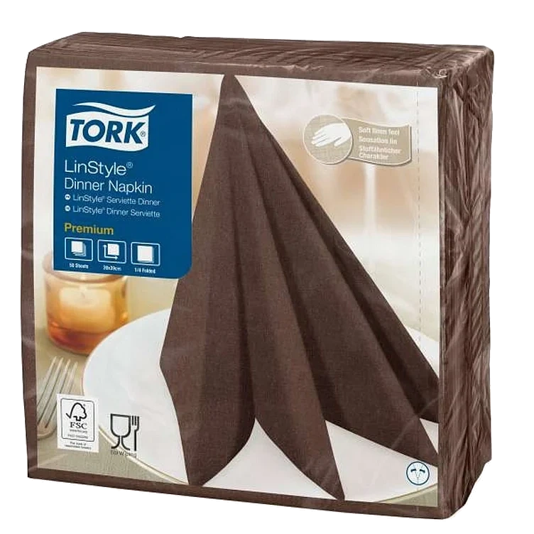 Serviett Linstyle Kakao 39cm Tork