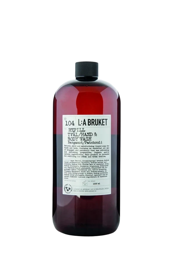 L:A BRUKET 104 Hand & Body Wash Bergamot/Patchouli Refill 1000 ml