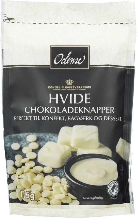 Sjokoladeknapper Hvite 115g Odense
