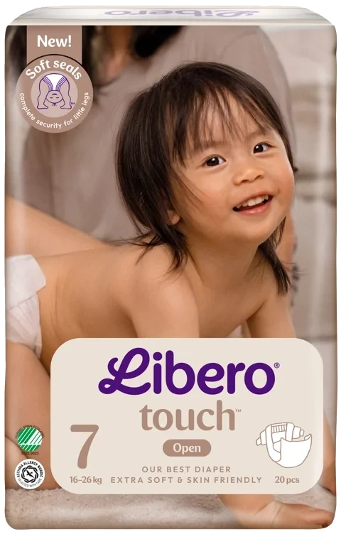 Libero Touch 7 Åpen Bleie, 16–26 Kg, 20 Stk