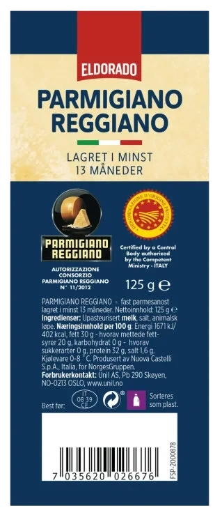 Parmigiano Reggiano 125g Eldorado